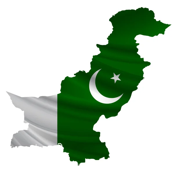 Pakistan flaga Mapa ikona — Wektor stockowy